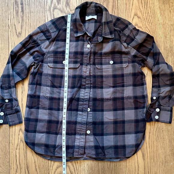 Everlane The Classic Cotton Flannel Shirt Brown Base - Size M - Picture 3 of 7